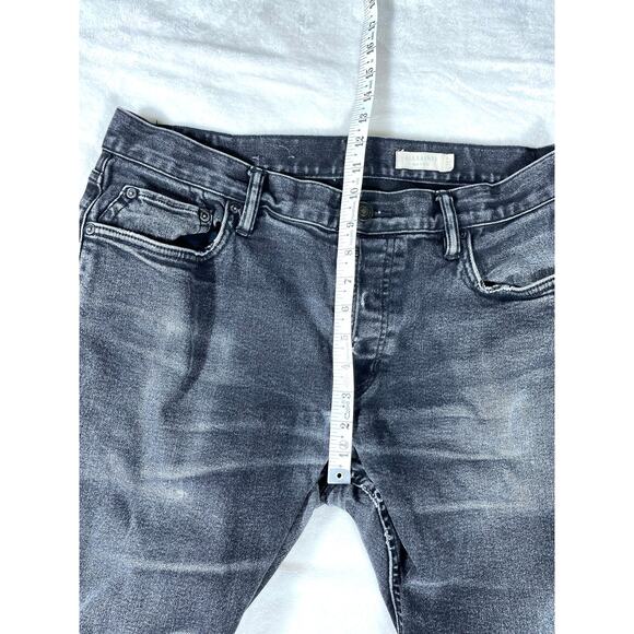 AllSaints Gray Skinny Jeans Men’s 31x30 Distressed - Picture 4 of 8